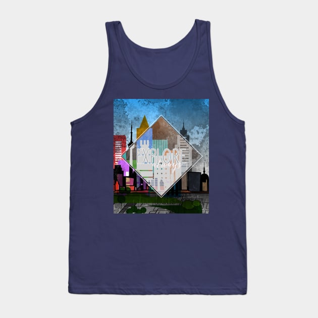 City Skyline EXPLORE always Tank Top by EDDArt